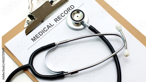 Understanding medical records stethoscope on clipboard for healthcare concept