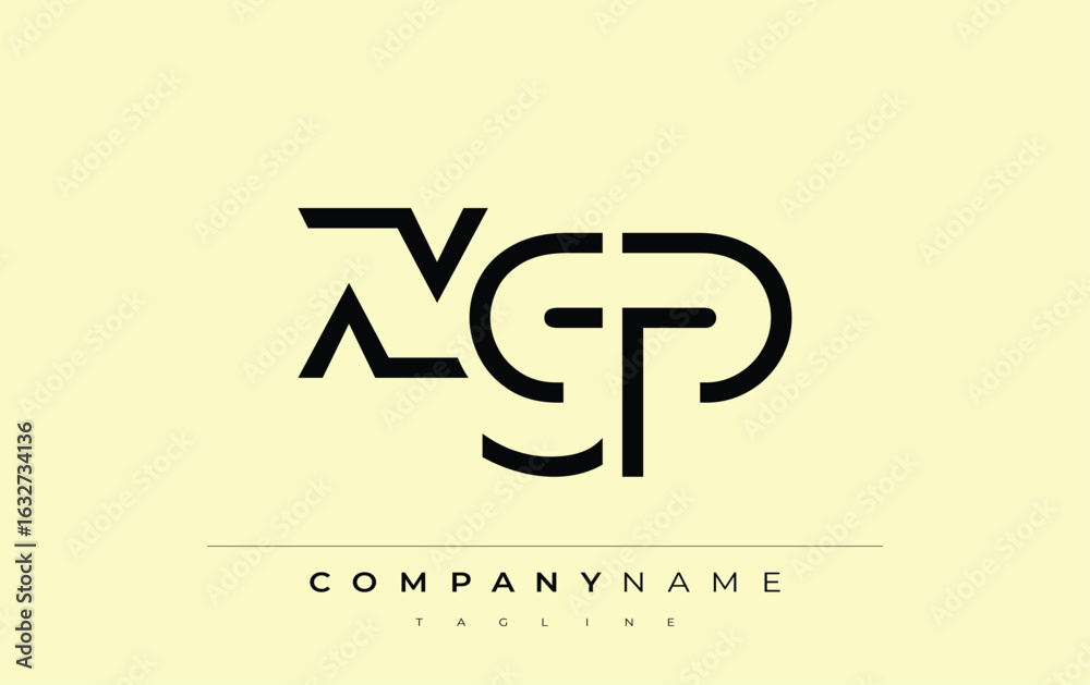 Obraz premium XGP abstract letter design. Modern Business Logo Design With Abstract Typography and Contemporary Style