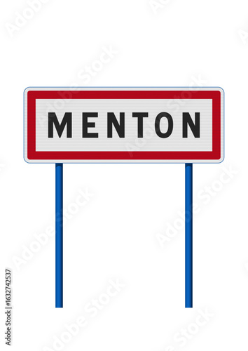 Panneau d'entrée de la ville de Menton (Alpes Maritimes) en vectoriel