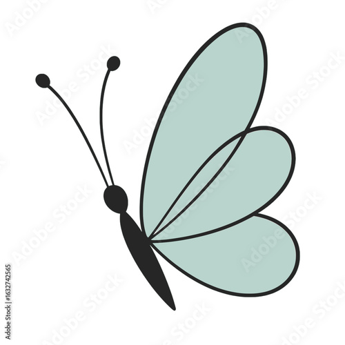 Geometric Butterfly PNG – Flat Minimal Vector Art