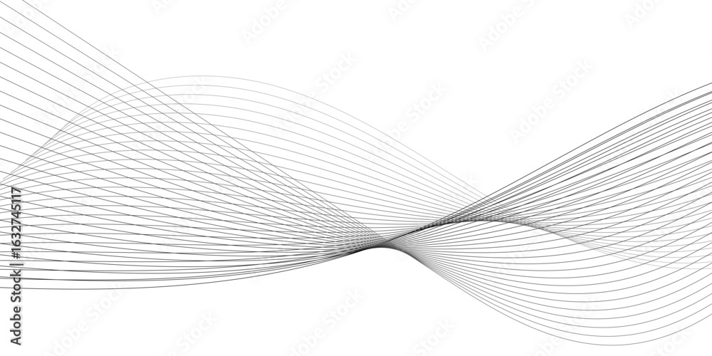 Fototapeta premium Abstract white and grey geometric smoky blend liens background. Gray and white abstract technology wavy curve lines background. Vector illustration. 