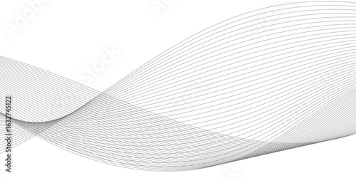 Abstract white and grey geometric smoky blend liens background. Gray and white abstract technology wavy curve lines background. Vector illustration.	