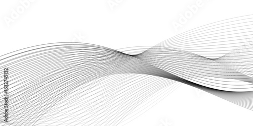 Abstract white and grey geometric smoky blend liens background. Gray and white abstract technology wavy curve lines background. Vector illustration.	