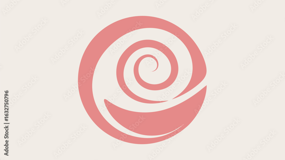 Modern abstract circle logo design in soft coral color with minimalist style.