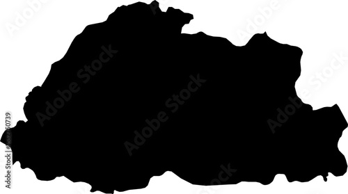 Bhutan map (Mercator projection)