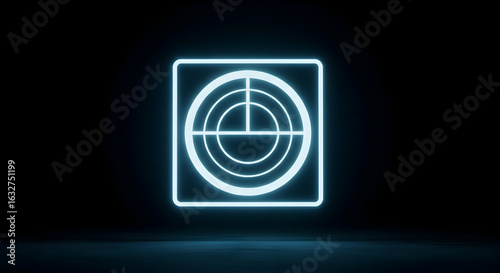Glowing Target Symbol Shining In The Darkness Conceptual Presentation