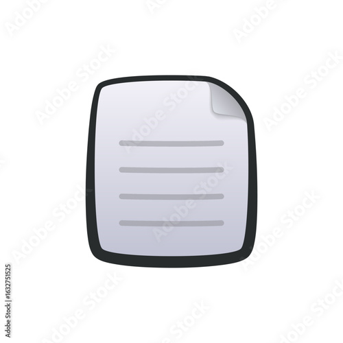 Isolated flat 3d paper icon for game, interface, sticker, app. The sign in a cartoon style for match 3, arcade, rpg. The file sprite for craft element in hyper casual mobile game.