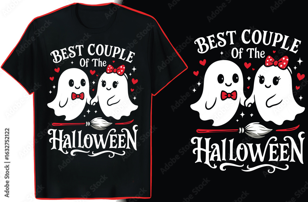 Naklejka premium Halloween T-Shirt Design, Spooky Ghost Shirt for October 31st, Haunted House Costume Tee, Trick or Treat Outfit, Scary Face Art for Party Wear