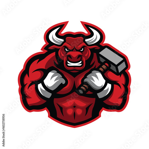 Fierce Bull Mascot Logo – High-Quality Vector & Editable Files