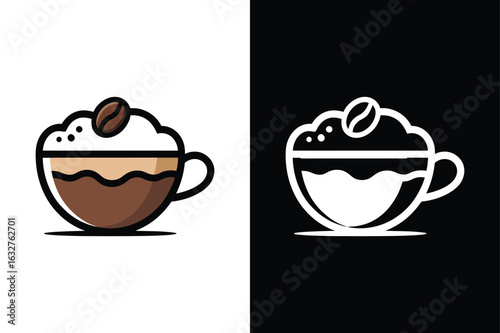 Cappuccino icon vector on White Background ,Vector Art Illustration on white background.