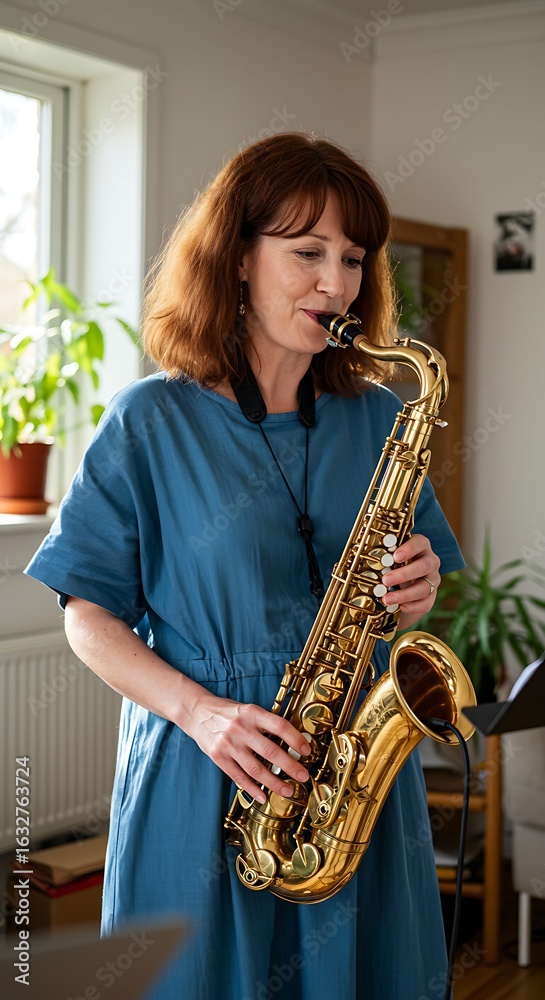Fototapeta premium A person playing the saxophone
