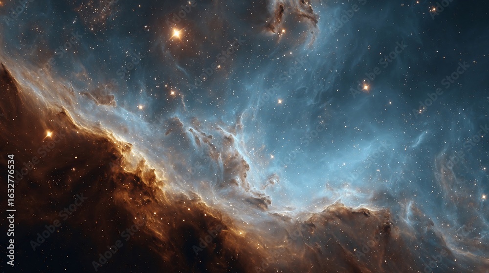 Obraz premium Cosmic nebula, swirling clouds of gas and dust