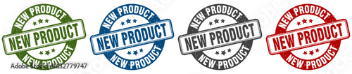 new product stamp. new product round stamp set isolated on white background