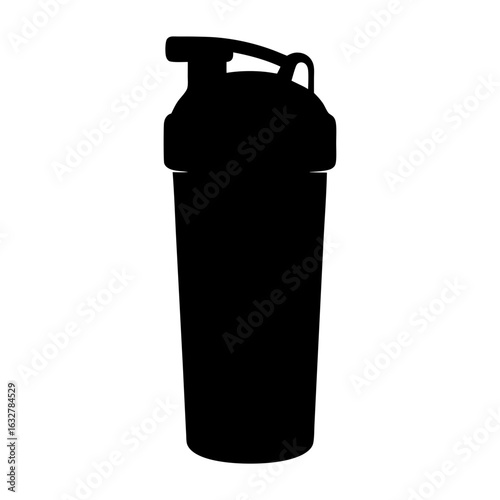 Silhouette of a protein shaker bottle, a fitness and gym essential