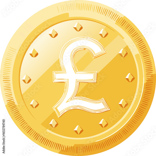 Gold coin with pund symbol