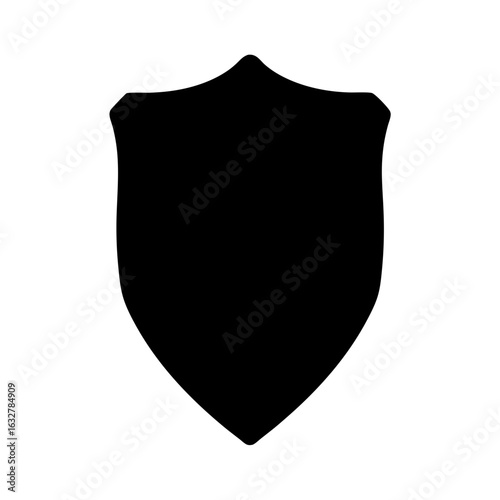 Simple heraldic shield with pointed base and curved sides in silhouette