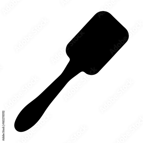Black silhouette of a modern spatula on a white background image
