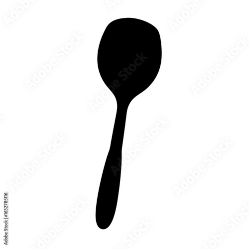 Silhouette of a spoon used for eating, drinking or stirring things