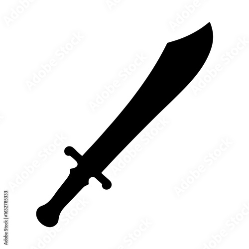 Silhouette of a deadly, sharp dao sword, a martial arts weapon