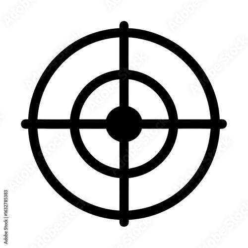 Simple black target with crosshair for precise aiming and strategic planning