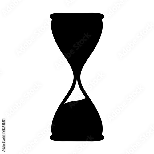 Black silhouette of an hourglass with sand falling representing the passage of time