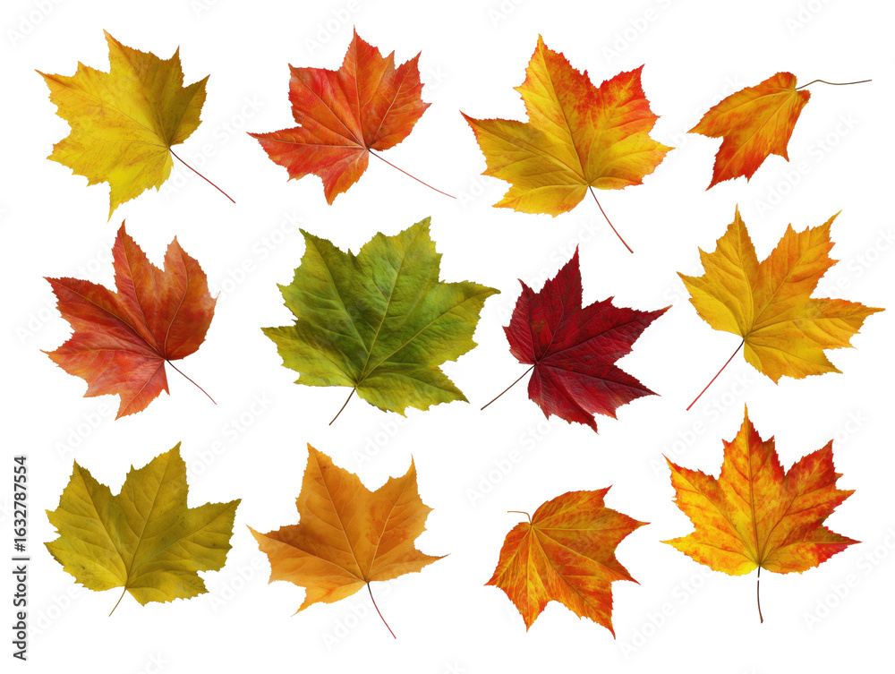 Obraz premium Maple leaf collection transparent background