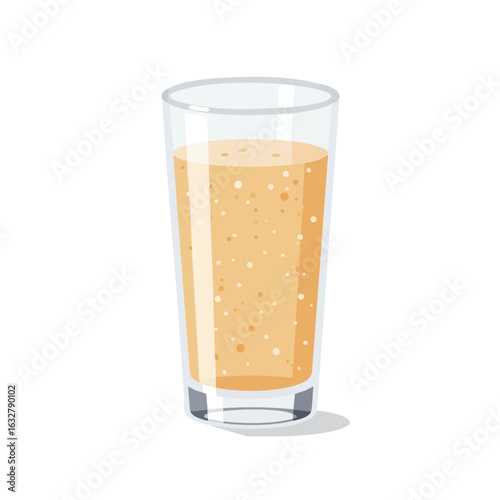 Vector illustration of glass of ginger beer food style on white background, refreshing drink