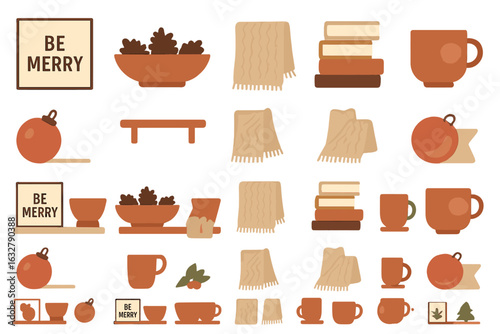 Warm and cozy winter decor featuring festive items for holiday gatherings and seasonal celebrations