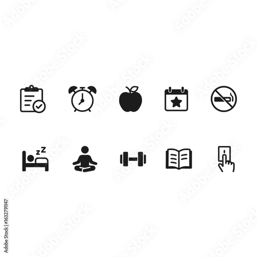 Healthy lifestyle icons