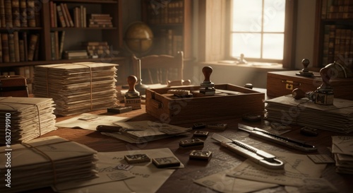 Vintage mailroom scene