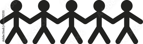 Stick figures holding hands vector illustration graphic