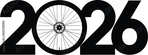 Year of the bike 2026 bicycle wheel design and illustration