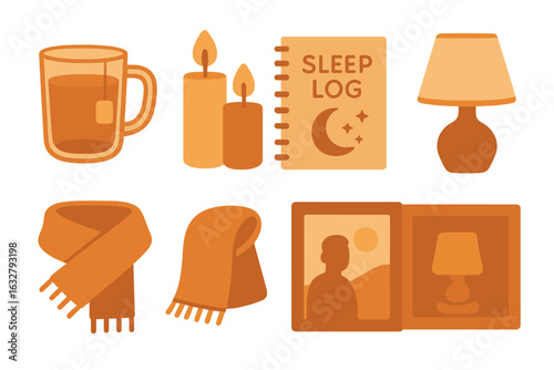 Cozy evening comfort items create a warm atmosphere for relaxation and reflection at home during the fall season