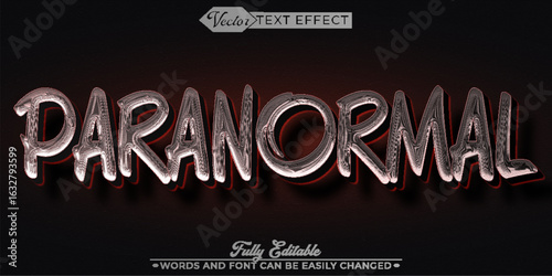  Spooky Paranormal Panic Vector Fully Editable Smart Object Text Effect