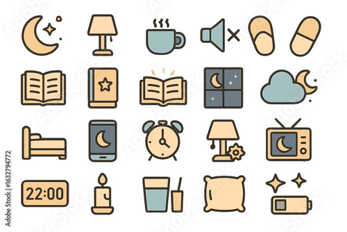 Cozy bedtime elements for a peaceful night's sleep and relaxation routine