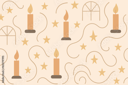 Warm candlelight and star motifs create a cozy atmosphere in a minimalist design for home decor inspiration