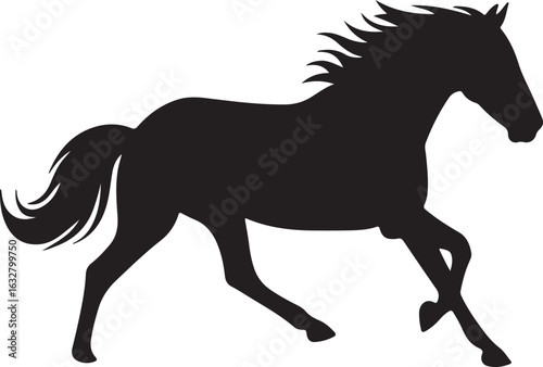 Wallpaper Mural Horse silhouette isolated on white Torontodigital.ca