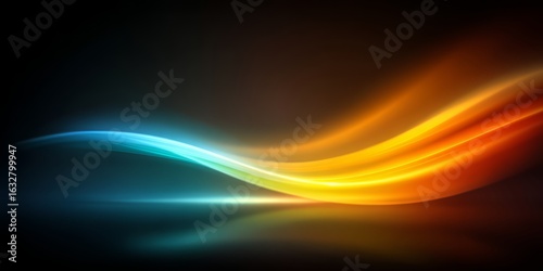 Colorful wave with blue, green, and orange colors. The colors are bright and vibrant, creating a sense of energy