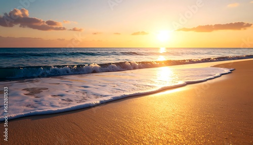 Golden sunset over a tranquil beach (2)
