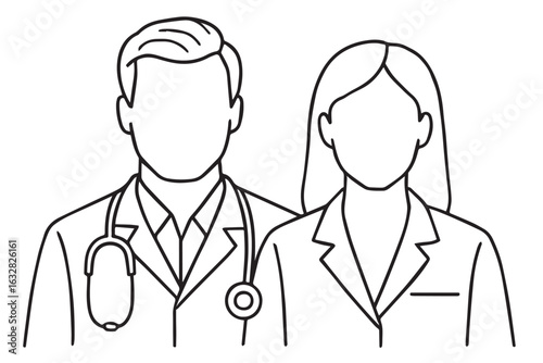 doctor and nurse minimalistic icon, medical team, healthcare professionals, medical duo, healthcare service, medical professionals, healthcare and medical icon