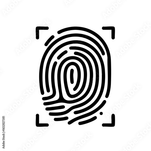 Fingerprint scan in monochrome close up, showing unique identifying pattern. Fingerprint identification is vital for security and access control measures, ensuring data privacy.