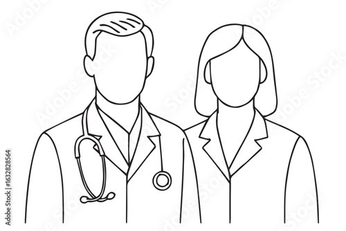 medical team illustration, doctor and nurse duo, healthcare professionals, healthcare service, medical icons, medical duo, healthcare and medical icon