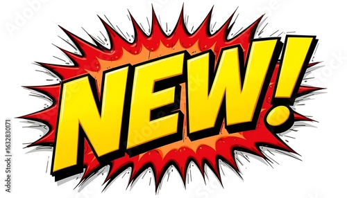 New comic book style text effect on an explosive red background Pop art vector illustration for announcements.