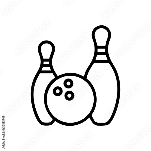 Icon of a bowling ball and pins representing the sport