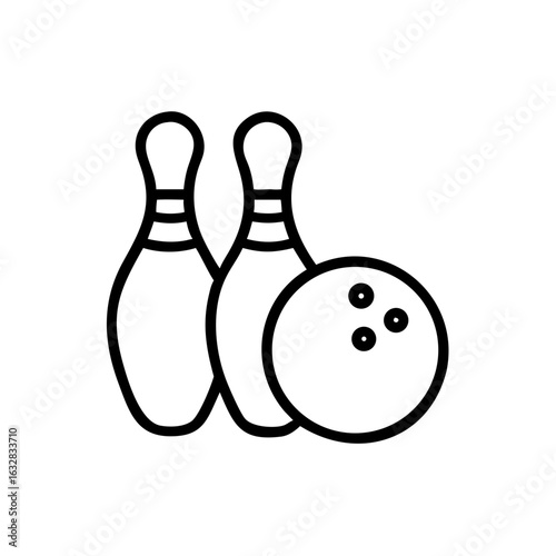 Icon of a bowling ball and pins representing the sport
