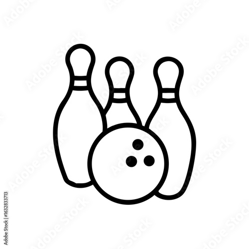Icon of a bowling ball and pins representing the sport