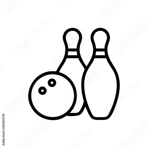 Icon of a bowling ball and pins representing the sport