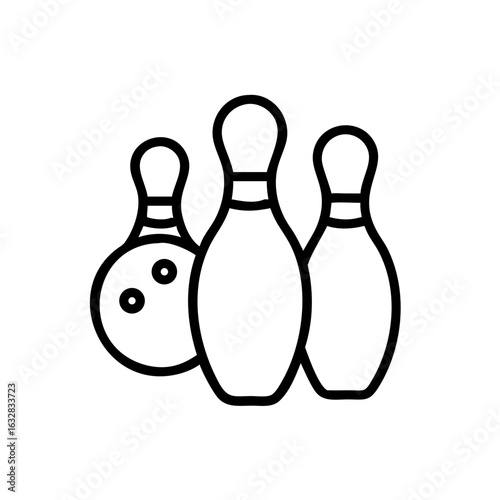 Icon of a bowling ball and pins representing the sport