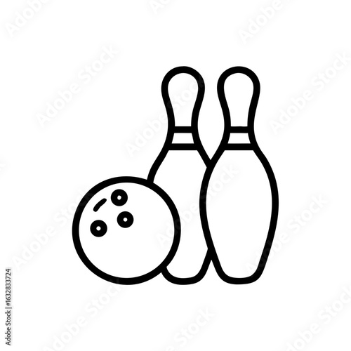 Icon of a bowling ball and pins representing the sport