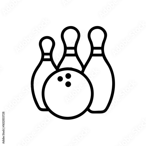 Icon of a bowling ball and pins representing the sport